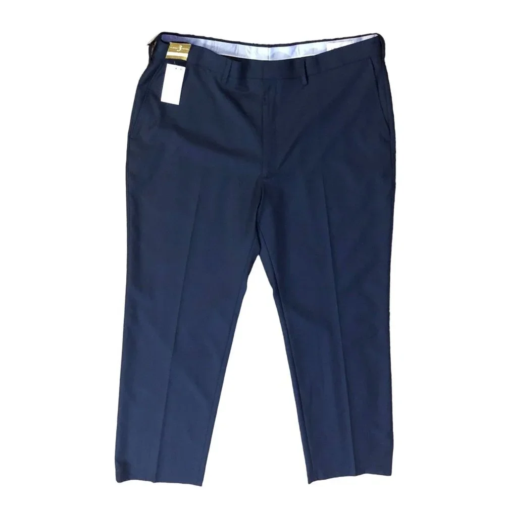 J M Haggar Dress Pants 40x32 NEW Blue Flat Front